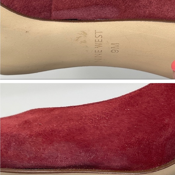 Nine West Suede Journa Closed Toe Classic Pumps Wine Women's Size 9M Burgundy - Picture 6 of 6